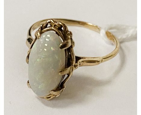 9 CARAT GOLD &amp; OPAL RING SIZE O - SIZE L &amp; O