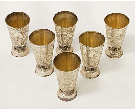 SIX JEWISH CUPS - 800 SILVER