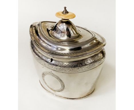 GEORGE III H/M SILVER TEA CADDY