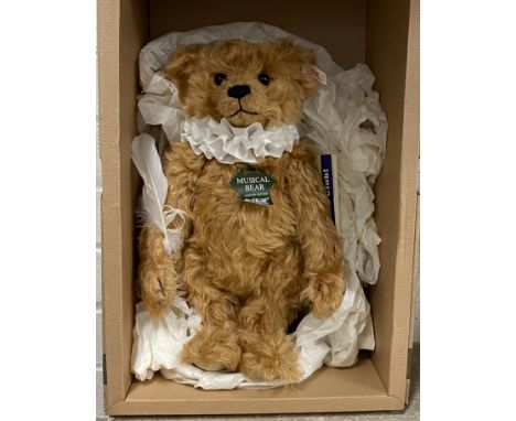 1998 HARRODS MUSICAL STEIFF BEAR WITH CERTIFICATE