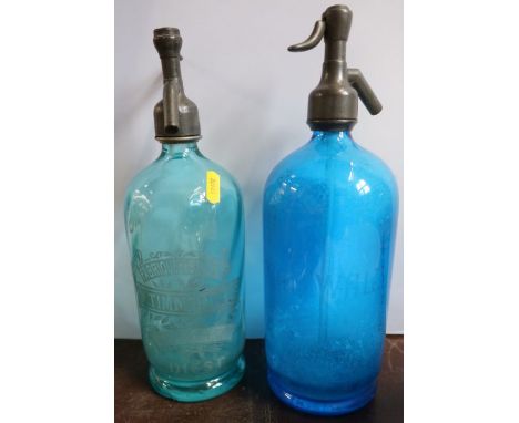 A M. Timmermans glass soda syphon, together with a Camwal glass soda syphon