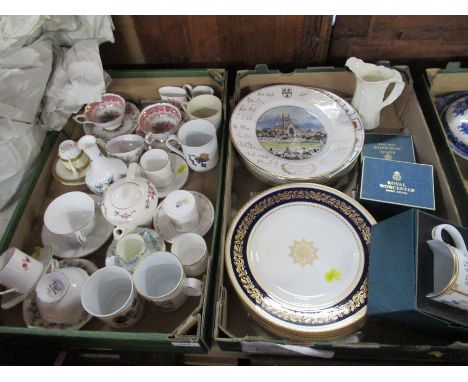 Two boxes of assorted Royal Worcester, to include collectors plates and cricket plates&nbsp;&nbsp;