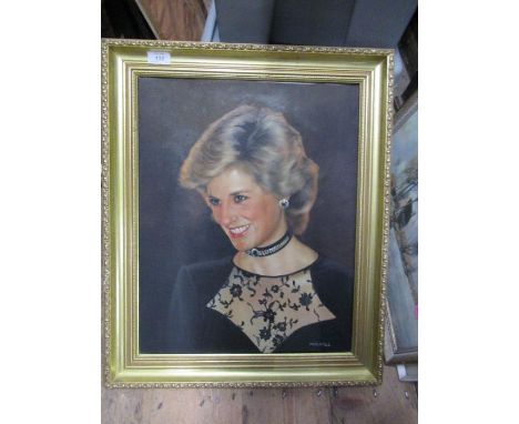 Mitchell, oil on canvas, portrait of Lady Diana, 19ins x 15ins