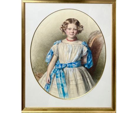 W PERCY, WATERCOLOUR OVAL PORTRAIT, 1869, PORTRAIT SIZE APPROX 53 x42cm

 