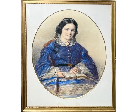 W PERCY, WATERCOLOUR OVAL PORTRAIT, 1869, PORTRAIT SIZE APPROX 53 x42cm

 