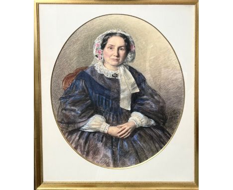 W PERCY, WATERCOLOUR OVAL PORTRAIT, 1869, PORTRAIT SIZE APPROX 53 x 42cm

 