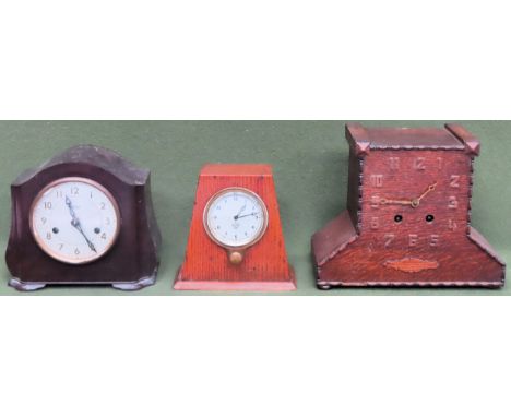 Two Smiths mantle clocks, plus another mantle clock

All in used condition, not tested for working 