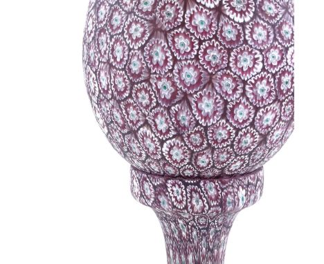 A Murano Millefiori glass table lamp and shade, height 41cm 