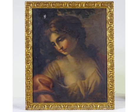 Carlo Ciappa, oil on canvas, portrait of Sibilla, signed, 20" x 16", framed 