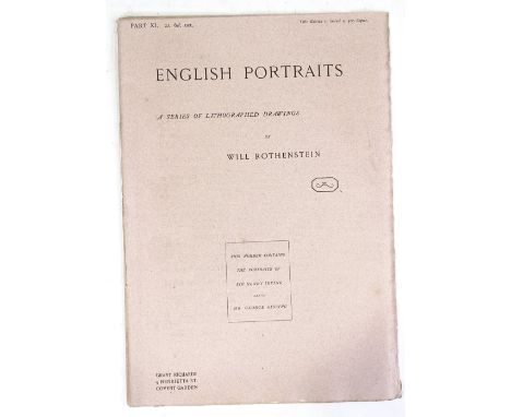 English Portraits, a series of lithograph drawings by W Rothenstein, published 1898 