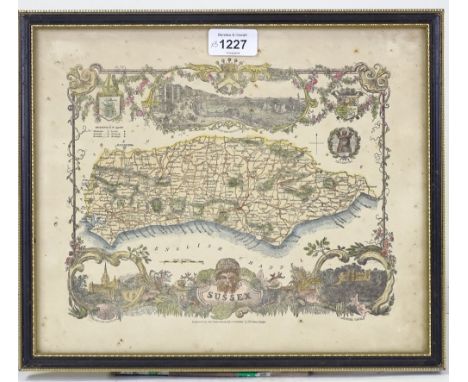 3 Antique map prints, framed (3) 
