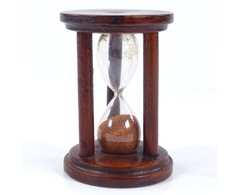 A Victorian Mauchline Ware egg timer, depicting Derwentwater, height 7cm 