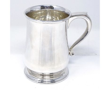 A silver half-pint mug, of plain tapered form, by Mappin &amp; Webb, hallmarks Sheffield 1960, height 10cm, 6.3oz 