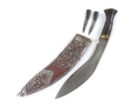 A Second War Period Gurkha kukri knife, with engraved presentation plaque inscribed Captain Gaje Ghale VC 5th Royal Gurkha Ri