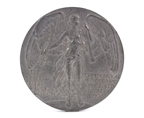 A 1908 London Olympics commemorative medallion, diameter 5cm 