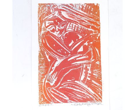 Lothar Mayring, 4 abstract mono prints, unframed 