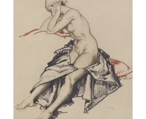 William Russell Flint, 2 prints, female nudes, signed in the plate, largest 7" x 8.5", framed 
