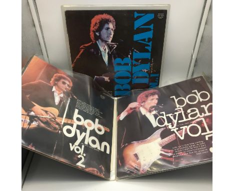 A Lot of three Bob Dylan The Little White Wonder Vol 1,2 &amp; 3 LP Records BHL 8001,2 &amp; 3. 