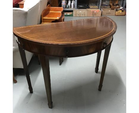 A Reproduction half moon console table 