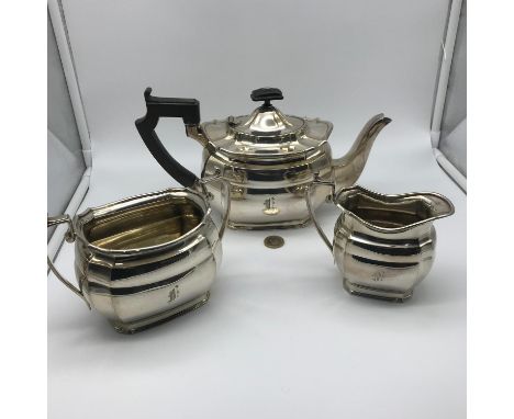 A Three piece E.P Tea service
