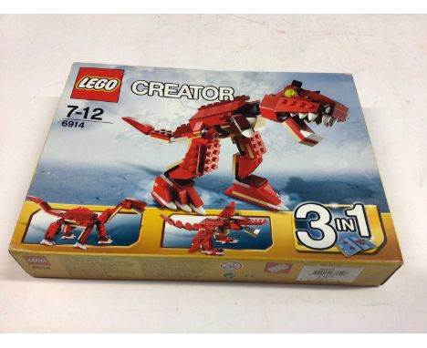 Lego Creator 6914 Dinosaur 3 in 1, 5764 Robot 3 in 1, 31018 Motorbike 3 in 1, 40107 Christmas Special with minifigs, all with