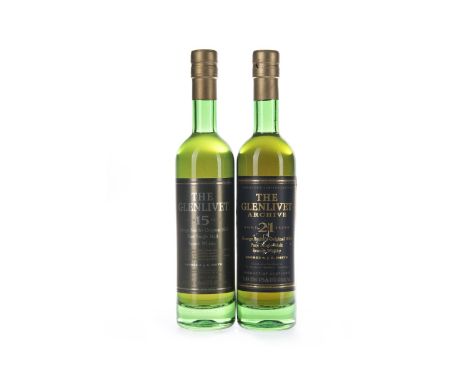 GLENLIVET ARCHIVE AGED 21 YEARS - 20CL Single Malt Scotch Whisky 20cl, 43% volume. GLENLIVET AGED 15 YEARS - 20CL Single Malt