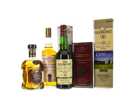 GLENLIVET 12 YEARS OLD Single Malt Scotch Whisky 70cl, 40% volume, in carton. CARDHU AGED 12 YEARS Single Malt Scotch Whisky 
