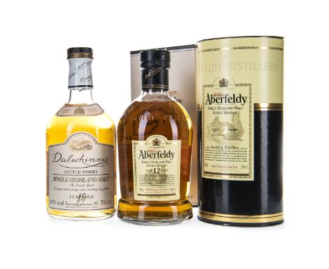 ABERFELDY AGED 12 YEARS Single Malt Scotch Whisky 70cl, 40% volume, in tube. DALWHINNIE 15 YEARS OLD Single Malt Scotch Whisk