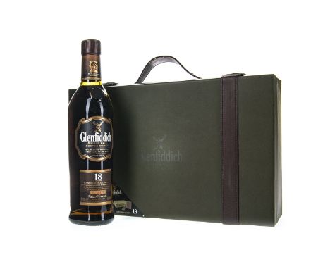 GLENFIDDICH 18 YEARS OLD BRIEFCASE PACK Single Malt Scotch Whisky Batch no. 3397. 70cl, 40% volume, in briefcase style packag