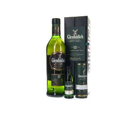 GLENFIDDICH 12 YEARS OLD Single Malt Scotch Whisky 70cl, 40% volume, in box. GLENFIDDICH 12 YEARS OLD - 5CL Single Malt Scotc