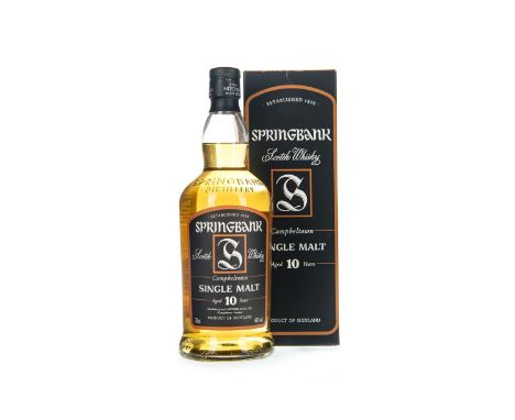 SPRINGBANK AGED 10 YEARS Single Malt Scotch Whisky 70cl, 46% volume, in carton.