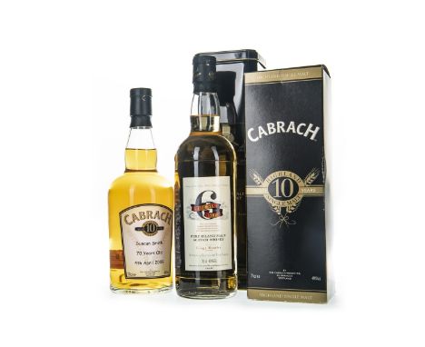 THE SIX ISLES Blended Malt Scotch Whisky 70cl, 43% volume, in tin. CABRACH AGED 10 YEARS Single Malt Scotch Whisky Personalis