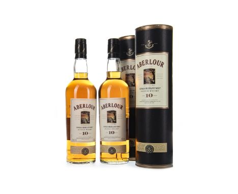 ABERLOUR AGED 10 YEARS (2) Single Malt Scotch Whisky 70cl, 40% volume, in tube. Two bottles.