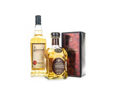 CARDHU AGED 12 YEARS Single Malt Scotch Whisky 70cl, 40% volume, in carton. BENROMACH TRADITIONAL~ Single Malt Scotch Whisky 
