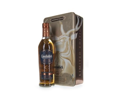 GLENFIDDICH 125 ANNIVERSARY EDITION Single Malt Scotch Whisky Bottled 2012. 70cl, 43% volume, in tin with scroll and stopper.