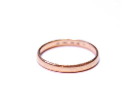 22ct gold band ring, 1931, size K, 1.9g. 