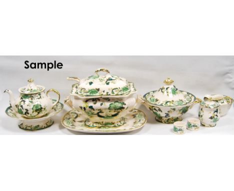 Mason's Ironstone 'Chartreuse' pattern tea, coffee, dinner and table wares comprising a large tureen and cover with ladle, tw