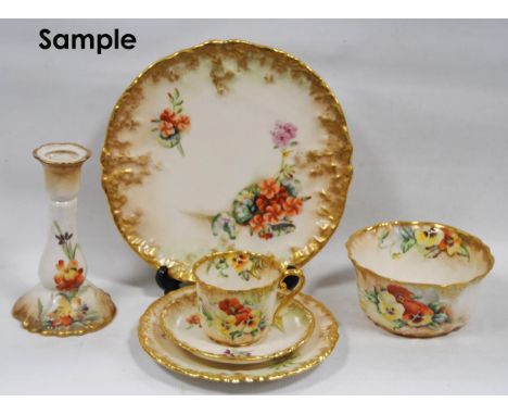 Nautilus Porcelain part tea service (Possil Pottery, Glasgow) comprising six side plates, six saucers, six cups, biscuit plat