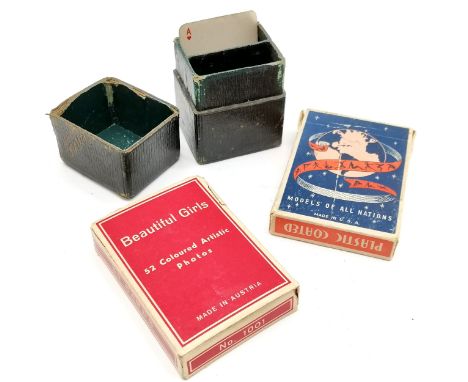 2 packs of glamour lady playing cards (USA : Novelties MFG St Louis 'Models of all nations' &amp; Austrian 'Beautiful girls')