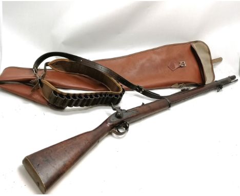 Antique 1875 dated BSA &amp; M Co percussion rifle with stamp to lock (Crown over GP) with original ramrod - 115cm long and i