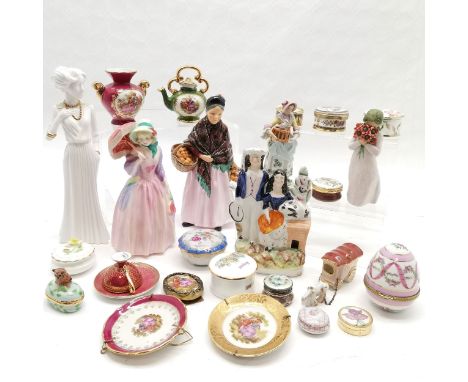 Royal Doulton The Orange Lady, HN 1759 G, Royal Doulton Miss Demure HN1482, both in good condition, t/w collection of assorte