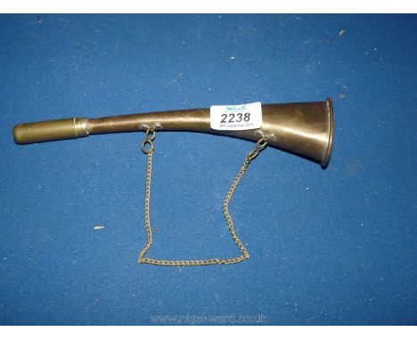 A copper hunting horn