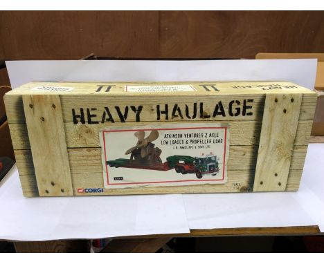A CORGI HEAVY HAULAGE ATKINSON VENTURER TWO AXLE LOW LOADER AND PROPELLER LOAD DIE CAST MODEL, NUMBER CC12513 