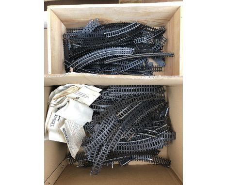 TWO BOXES OF ASSORTED MODEL RAILWAY TRACK TO INCLUDE ONE BOX OF 'TT' AND ONE 'OO' (QTY) 