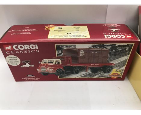 A BOXED CORGI CLASSICS BRITISH RAIL BEDFORD S PLATFORM TRAILER AND RAILWAY CONTAINER - NUMBER 20301 