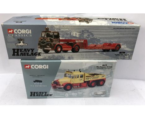 TWO BOXED CORGI HEAVY HAULAGE DIE CAST MODELS - A ROBERT WALKER ERF LOW LOADER 31011 AND A THE POINTER GROUP SCAMMELL CONTRAC