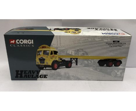 A CORGI HEAVY HAULAGE BOXED DIE CAST EDWARD BECK &amp; SON LTD LONG PLATFORM TRAILER 12801 