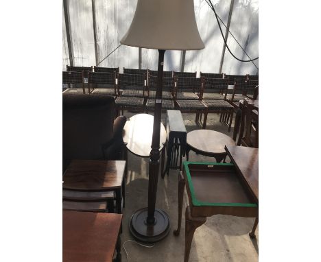 A MAHOGANY STANDARD LAMP 