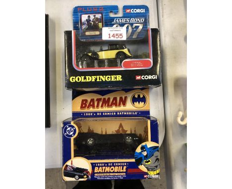 A CORGI 'GOLDFINGER' MODEL AND DIE CAST 'BATMOBILE' (2) 