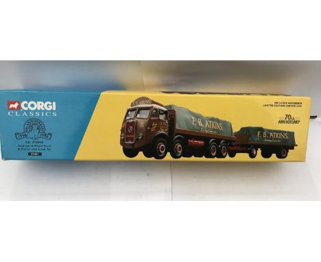 A BOXED CORGI CLASSICS 40TH ANNIVERSARY F B ATKINS ATKINSON 8 WHEELED TRUCK &amp; TRAILER WITH LOADS SET - NUMBER 27601 - LIM